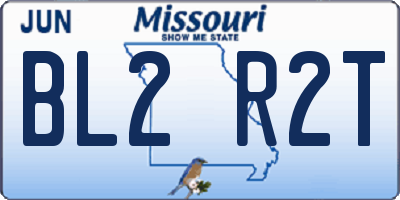 MO license plate BL2R2T