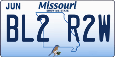 MO license plate BL2R2W
