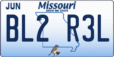 MO license plate BL2R3L