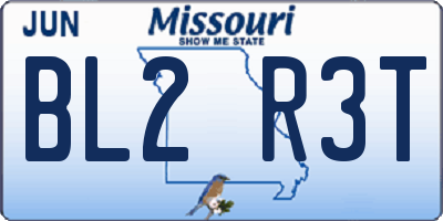 MO license plate BL2R3T