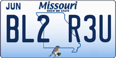 MO license plate BL2R3U