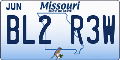 MO license plate BL2R3W