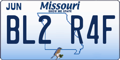 MO license plate BL2R4F