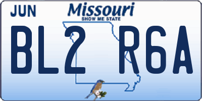 MO license plate BL2R6A