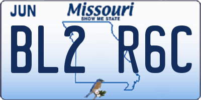 MO license plate BL2R6C