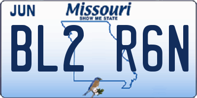 MO license plate BL2R6N
