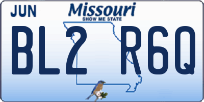 MO license plate BL2R6Q