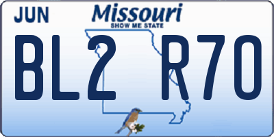 MO license plate BL2R7O
