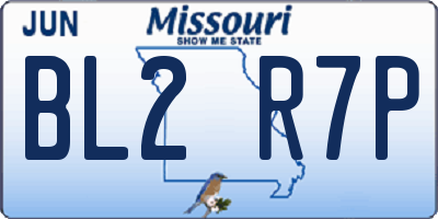 MO license plate BL2R7P