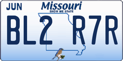MO license plate BL2R7R