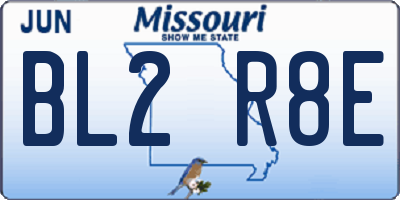 MO license plate BL2R8E
