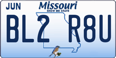 MO license plate BL2R8U