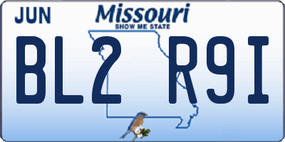 MO license plate BL2R9I