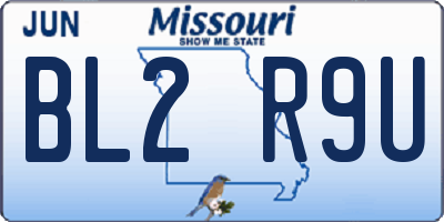 MO license plate BL2R9U