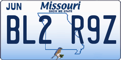 MO license plate BL2R9Z