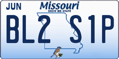 MO license plate BL2S1P