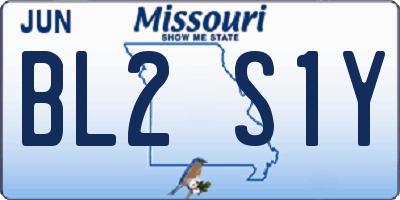 MO license plate BL2S1Y
