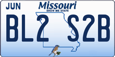 MO license plate BL2S2B