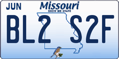 MO license plate BL2S2F