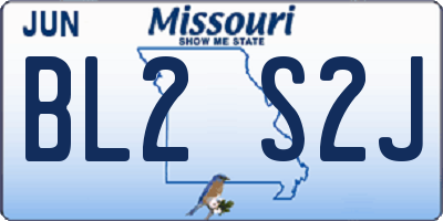 MO license plate BL2S2J