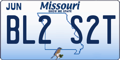 MO license plate BL2S2T