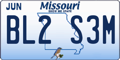 MO license plate BL2S3M