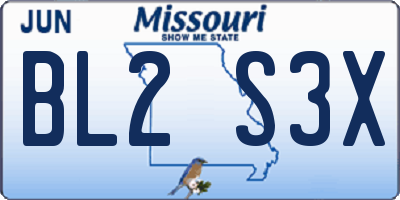 MO license plate BL2S3X