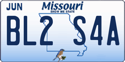 MO license plate BL2S4A