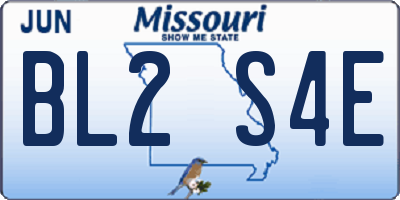 MO license plate BL2S4E