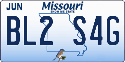 MO license plate BL2S4G