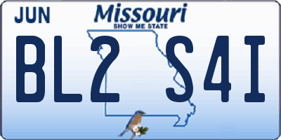 MO license plate BL2S4I