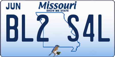MO license plate BL2S4L