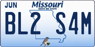 MO license plate BL2S4M