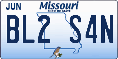MO license plate BL2S4N