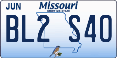 MO license plate BL2S4O