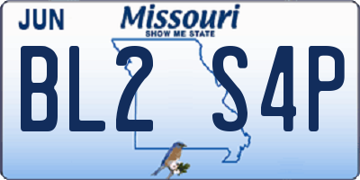 MO license plate BL2S4P