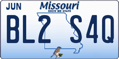 MO license plate BL2S4Q