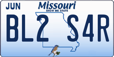 MO license plate BL2S4R