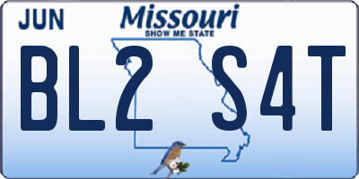 MO license plate BL2S4T