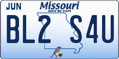 MO license plate BL2S4U