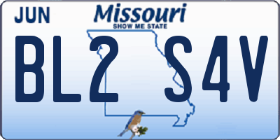 MO license plate BL2S4V