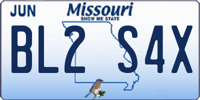 MO license plate BL2S4X