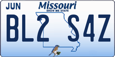 MO license plate BL2S4Z