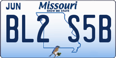 MO license plate BL2S5B