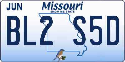 MO license plate BL2S5D
