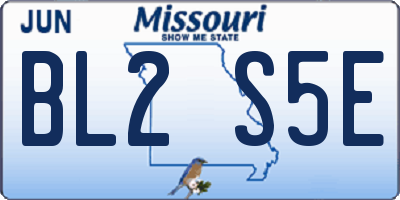 MO license plate BL2S5E