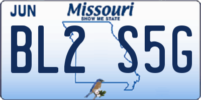 MO license plate BL2S5G