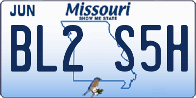 MO license plate BL2S5H