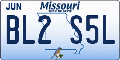 MO license plate BL2S5L