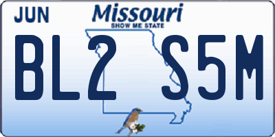 MO license plate BL2S5M